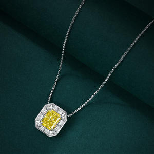 925สร้อยคอหินเงินสเตอร์ลิงสีเหลืองจี้เพทาย CZ สำหรับสร้อยคอ - Product Image 2