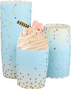 Цветные жиронепроницаемые бумажные чашки для выпечки, большие вкладыши для кексов, 5 унций, одноразовые вкладыши для кексов, контейнеры для кексов