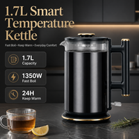 Bouilloire Électrique 1,6-2,0L en Acier Inoxydable 1500W 220V avec Arrêt Automatique, Contrôle de Température et Protection Anti-Ébullition à Sec pour la Maison
