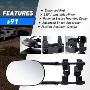 Rétroviseurs de remorquage étendus MirroGuard, extensions de rétroviseurs latéraux universelles à clipser pour OLIVER, lot de 2, en plastique (modèle MG91) - Product Image 4