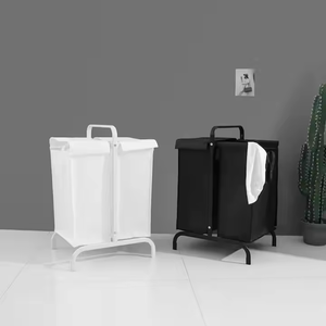Manufacturer Custom Rustic Bedroom Laundry Hamper 2-Compartment Bathroom Organizer and Laundry Basket - Product Image 5