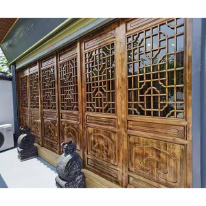 <span class=keywords><strong>Porte</strong></span> de séparation de bureau <span class=keywords><strong>antique</strong></span> en bois massif chinois moderne Nouveau design Surface finie pour salon intérieur Hôtel Villa - Product Image 3