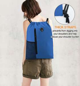 Échantillon gratuit Sac à cordon imperméable Nylon Oxford Polyester Sac à dos de sport Sac de natation avec logo imprimé personnalisé - Product Image 6