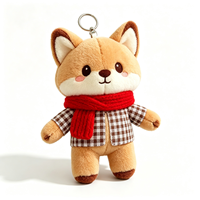 Sac à main en nylon OEM très populaire avec breloque personnalisée en peluche renard, sac à main portable en peluche renard habillé de style dessin animé