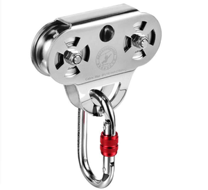 CTSC 16MM Poulie de chariot en acier inoxydable avec <span class=keywords><strong>mousqueton</strong></span> pour la fixation de lignes zippées et le levage, capacité maximale 800lbs, produit de sécurité pour sports nautiques - Product Image 1