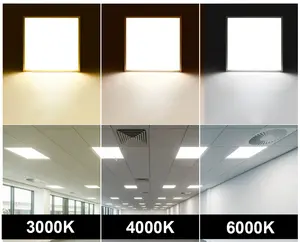 Etl 2x2ft 60X60 Led Flat Panel Armatuur Selecteerbaar Kleur Backlit 6500K Cri 90 5000K Enkele Kleur