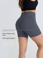 Shorts de yoga taille haute moulants pour femme, effet galbe fessier, amincissant le ventre, respirant, séchage rapide, en nylon, pour fitness, course et entraînement en salle de sport
