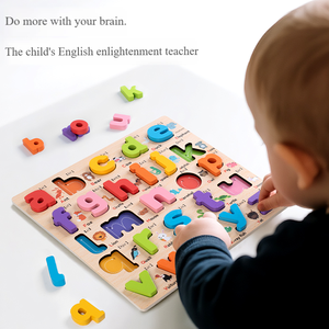 Gioco da Tavolo <span class=keywords><strong>in</strong></span> <span class=keywords><strong>Legno</strong></span> all'Ingrosso, Puzzle Educativo 3D con Alfabeto e Numeri per Bambini <span class=keywords><strong>Montessori</strong></span>, Multicolore, 3-6 Anni - Product Image 3