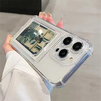Étui de téléphone transparent avec porte-cartes pour iPhone 17 Pro Max 11 12 13 14 15 16 Pro Max Air 7 8 Plus XR XS SE 2020 SE 2022