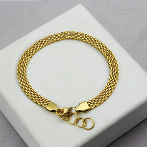 Vente en gros 2024 punk large filet large bracelet épais pour femme, bracelet chaîne serpent cubain en acier inoxydable - Product Image 2