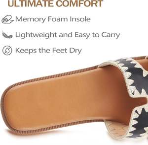 Sandalias de <span class=keywords><strong>Playa</strong></span> Estilo Hada para Mujer, de Alta Calidad, con Punta Cuadrada, Suela de Goma, Remaches, Cristales, Ligeras, Casuales, para Exteriores - Product Image 3