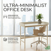 Bureau d'écriture écologique avec cadre crème pour bureau à domicile, chambre à coucher, avec bord surélevé, bureau d'ordinateur, style minimaliste, OEM ODM
