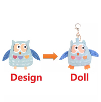 Peluches d'animaux adorables personnalisés porte-clés poupées poupée porte-clés en peluche de petite taille faites votre propre conception porte-clés en peluche personnalisé