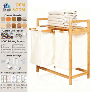 Étagères <span class=keywords><strong>de</strong></span> <span class=keywords><strong>panier</strong></span> à <span class=keywords><strong>linge</strong></span> en bambou-<span class=keywords><strong>Panier</strong></span> à <span class=keywords><strong>linge</strong></span> coulissant à 2 sections pour chambre à coucher et salle <span class=keywords><strong>de</strong></span> bain - Product Image 1