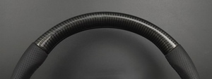 Volant en cuir et fibre de carbone avec bouton de démarrage rouge pour <span class=keywords><strong>Audi</strong></span> <span class=keywords><strong>A3</strong></span>/A4/B9/A5/A6/C8/A7/A8/Q3/Q5/Q7/<span class=keywords><strong>S</strong></span>/RS <span class=keywords><strong>Line</strong></span> (RS3) - Product Image 3