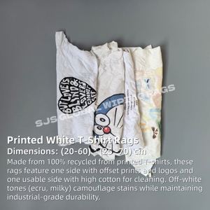 Chiffons de nettoyage industriels en coton blanc imprimé, économiques, pour le nettoyage des équipements d'atelier - Product Image 2