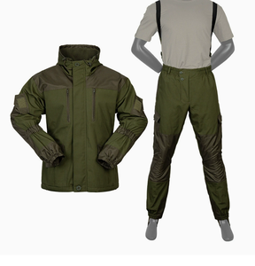 Combinaison chaude d'hiver DFG01 Gorka, doublure polaire épaisse, design camouflage spécial, veste et pantalon avec bretelles croisées. - Product Image 2