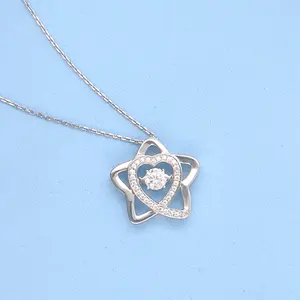 Gold pendant 18k white gold 5mm 0.5ct def vvs moissanite stock jewelry necklace pendant on sale