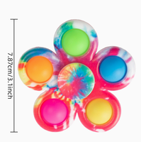 Vente en gros de jouets anti-stress à bulles à presser à cinq doigts en ABS imprimés sur mesure, jouets rotatifs pour enfants, cadeau pour soulager le stress