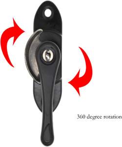 Serrure à ressort noire universelle demi-lune en métal pour fenêtre - Product Image 4