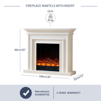 Cheminée électrique décorative moderne F-655SS en bois imitation français avec insert chauffant électrique intégré