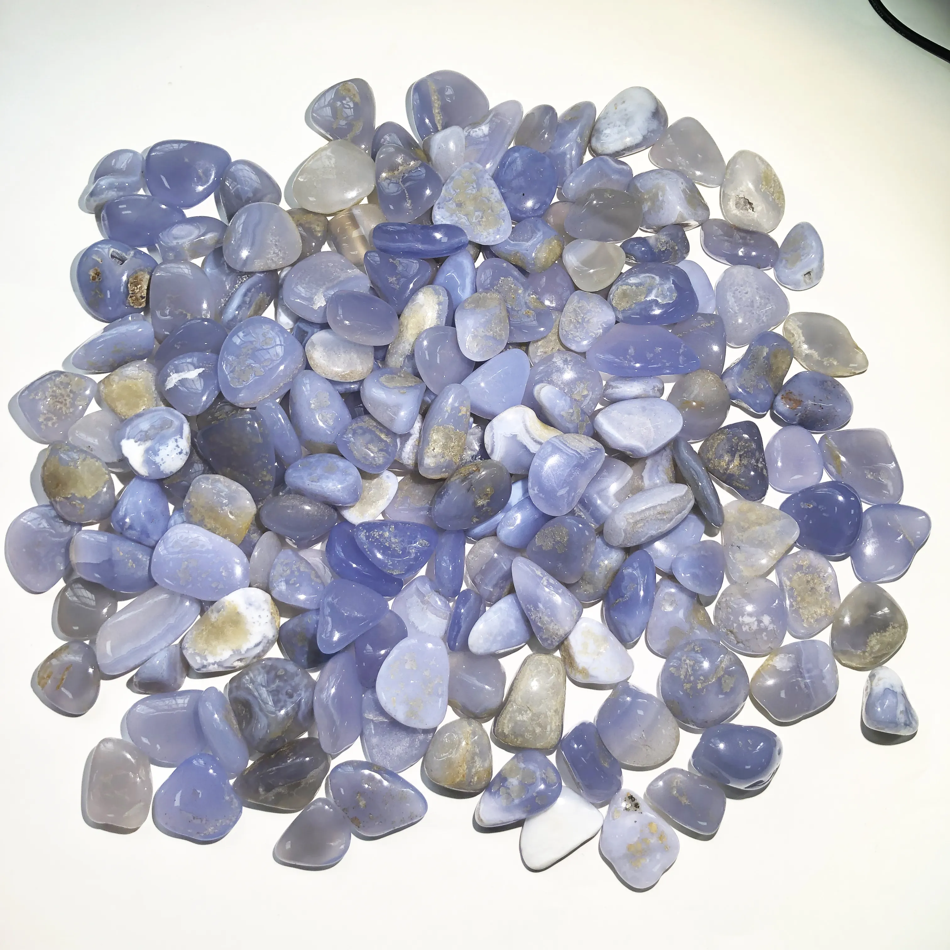 หายากคริสตัลธรรมชาติ Healing Energy พลอย Blue Lace Agate ขนาดใหญ่ Tumbled ขายส่งราคา