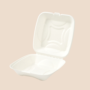 Caja de <span class=keywords><strong>comida</strong></span> <span class=keywords><strong>para</strong></span> llevar Clamshell personalizada de 8 pulgadas Cajas cónicas biodegradables de bagazo Clamshell - Product Image 5