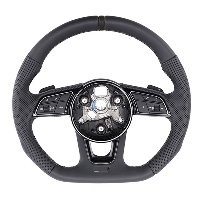 Perforated Leather+black stitching and return label