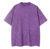 T-shirt décontracté en coton 100% tricoté 260g, délavé à l'acide, prix d'usine, pour usage quotidien