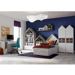 NOVA-cama de madera <span class=keywords><strong>con</strong></span> cámara de bambú para niños pequeños, diseño moderno, forma de casa, muebles de habitación para niños jóvenes, cama individual <span class=keywords><strong>con</strong></span> <span class=keywords><strong>escritorio</strong></span> - Product Image 4