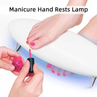Lampu Ergonomis Elektrik untuk Sandaran Tangan Manikur dengan Timer Otomatis, Bantal Nyaman, Lampu Pengering Kuku, Dudukan Stabil untuk Salon Kuku dan Rumah