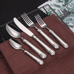4pcs cao cấp thép không gỉ <span class=keywords><strong>Hollow</strong></span> xử lý dao muỗng nĩa đám cưới 5pcs Flatware tái sử dụng nhà hàng thiết lập dao kéo - Product Image 1