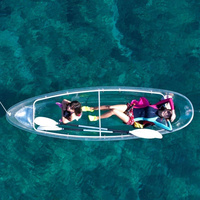 Équipement de camping : Kayak transparent en polycarbonate durable, monoplace ou biplace, idéal pour la plage, le lac, la dérive et les photos.