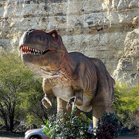 Modèle d'animatronique de dinosaure artificiel grandeur nature pour parc à thème, dinosaure Dilophosaurus, modèle de T-Rex fait main