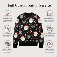 Pull de Noël moche unisexe OEM pour couple, en tricot jacquard personnalisé avec flocons de neige et cannes à sucre, pour les acheteurs de marques en gros