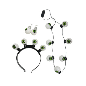 Colliers à yeux lumineux clignotants pour fête d'Halloween, breloques yeux lumineux, boucles d'oreilles et bandeaux, articles de fête fantaisie - Product Image 5