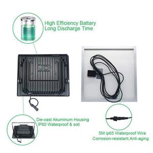 ไฟสปอร์ตไลท์พลังงานแสงอาทิตย์ 25W สำหรับภายนอกอาคาร กันน้ำ IP66 พร้อมรีโมทคอนโทรล ไฟ LED แบตเตอรี่ในตัว 25W ไฟถนนพลังงานแสงอาทิตย์ - Product Image 3