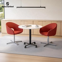 Table de conférence réglable en hauteur pneumatique, style industriel moderne, structure en acier durable, SpaceUnited