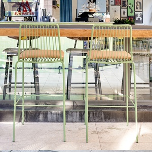Muebles de cafetería comercial al aire libre, sillas de comedor de Metal, mesas de restaurante, Hotel, silla apilable de jardín de alambre de hierro industrial - Product Image 4