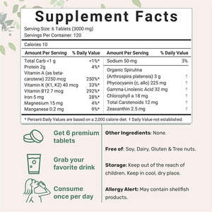 OEM ODM <span class=keywords><strong>500mg</strong></span> <span class=keywords><strong>Spirulina</strong></span> Tablet Suplemento Nutricional Bulk Mixed <span class=keywords><strong>Spirulina</strong></span> Chlorella <span class=keywords><strong>Tablets</strong></span> - Product Image 2
