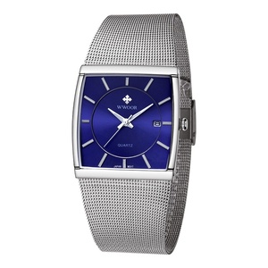 Nouvelle Montre Homme Carrée en Acier Inoxydable à Quartz, Étanche 37mm, Lumineuse avec Calendrier, Vente en Gros - Product Image 1