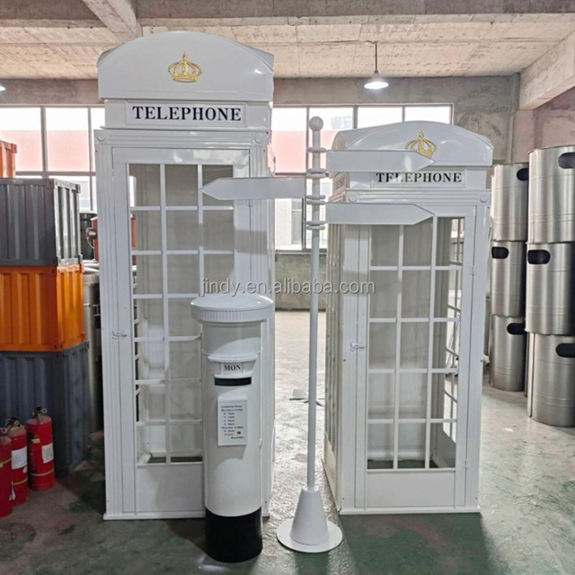 British Metal Telephone Booth Antique London Photo Booth Stand White Telephone Booth Wedding