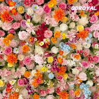Großhandel Hochwertige Bunte Künstliche Blumenwand-Rolle 8ft*8ft Blumenpanel für Hochzeitsdekorationen