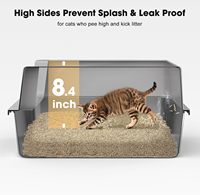 Accessoires pour litière pour chat en acier inoxydable rectangulaire de haute qualité, facile à nettoyer