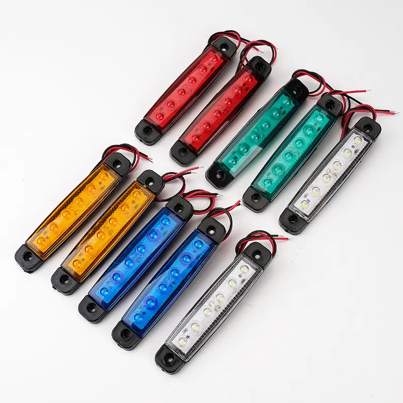 Indicadores de marcador lateral para remolque de camión, luz de freno de señal de coche, luz trasera de advertencia, de 24V LED, lámpara de advertencia, blanco y amarillo