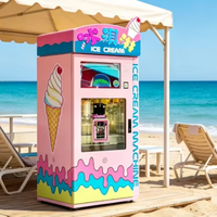 Nouvelle machine automatique à crème glacée molle et yaourt glacé (lait/eau/chocolat) pour bars à collations et cafés, 30 secondes par tasse, en acier inoxydable