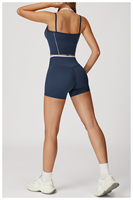 Vêtements de sport pour femmes, ensembles de yoga et de fitness 2 pièces, vêtements de fitness, couleur contrastée, taille en forme de V, leggings de yoga, tenue pour femmes