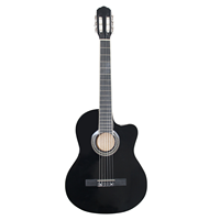 Guitare classique en contreplaqué de tilleul de haute qualité de 39 pouces avec reliure en ABS blanc