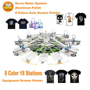 Máquina de Serigrafía Automática para Ropa y Textiles, 8 Colores, 18 Estaciones - Product Image 1