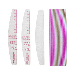Lima de Uñas Lavable en Forma de Media Luna con Escala de Medición, Esponja de Doble Cara, Herramienta de Manicura para Salón - Product Image 6